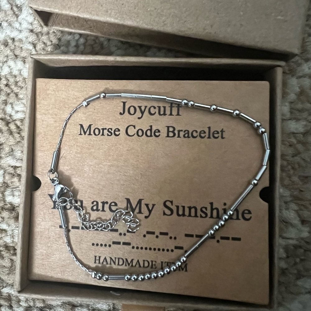 Joycuff Silver Morse Code Bracelet - image 1